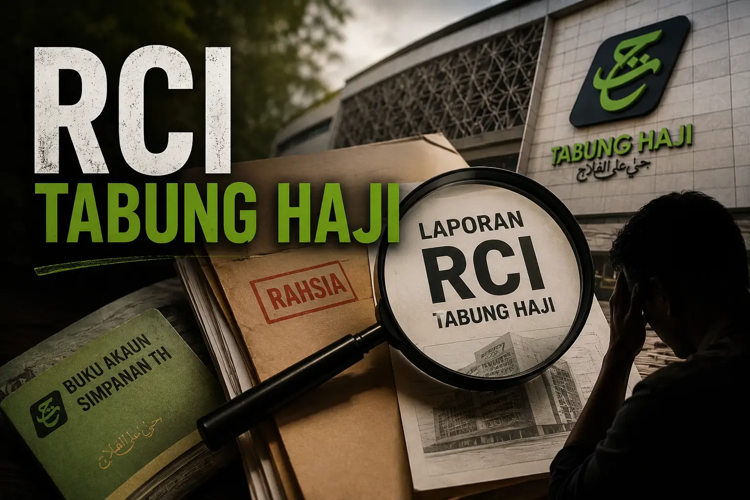 Seorang pendeposit sedang meneliti dokumen perancangan harta